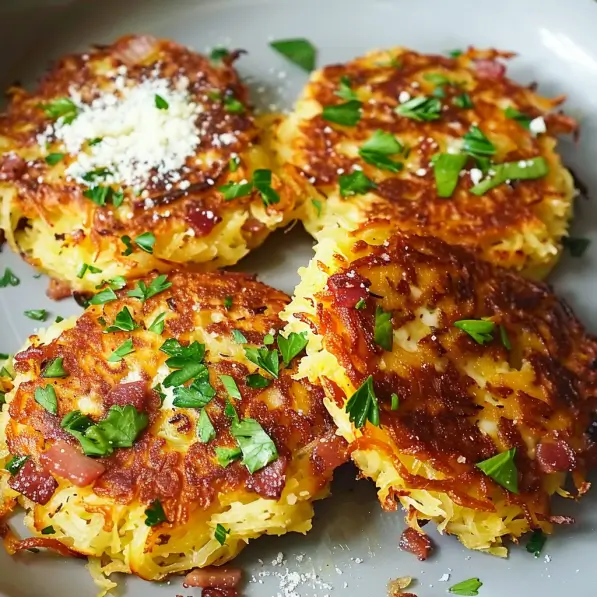Bacon and Spaghetti Squash Fritters with Parmesan: A Crispy Delight - D.K.H