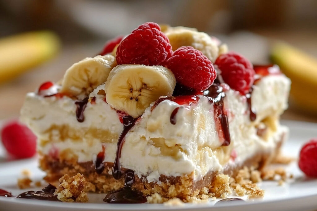 Heavenly No-Bake Banana Split Cheesecake