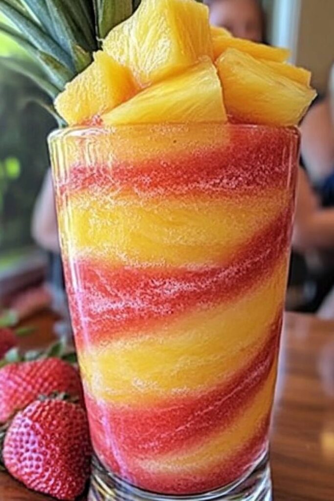🍍🍓 Pineapple Strawberry Swirled Slushies 🍓🍍