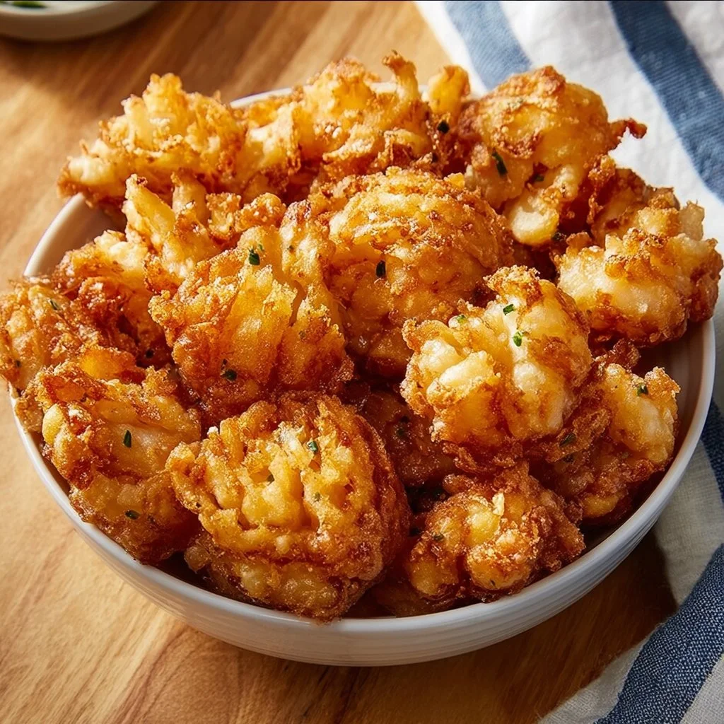 Crispy mini bloomin' onions served with buttermilk ranch dip
